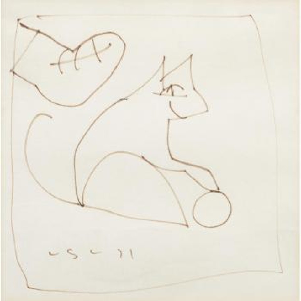 Cat With Ball by Laurence Stephen Lowry