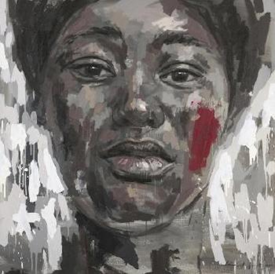 Girl with red fragment by Lionel Smit