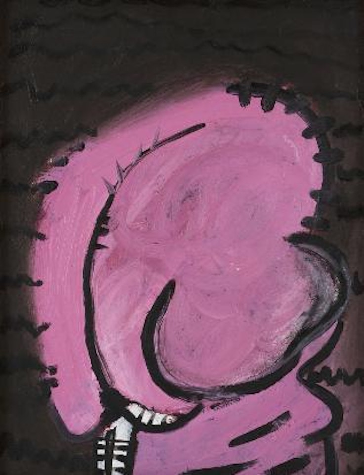 Pink and black abstract by Robert Hodgins