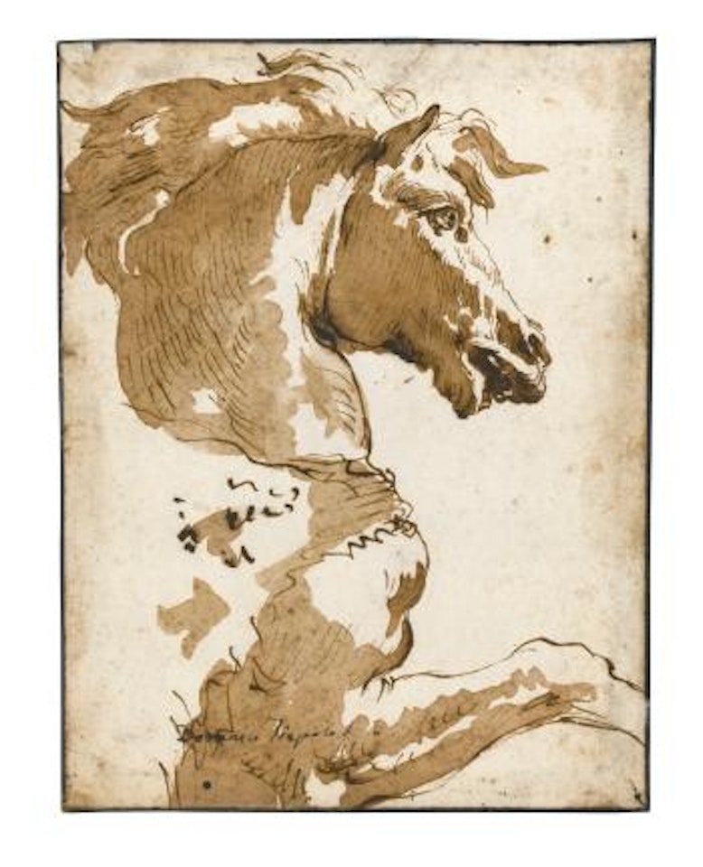 Study Of A Horse In Profile by Giovanni Domenico Tiepolo