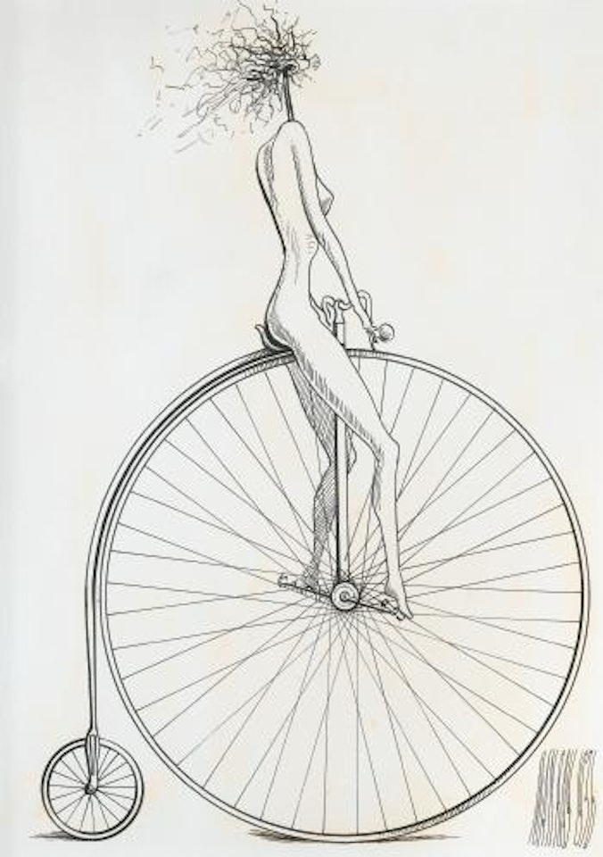 Untitled (Penny Farthing) by Man Ray