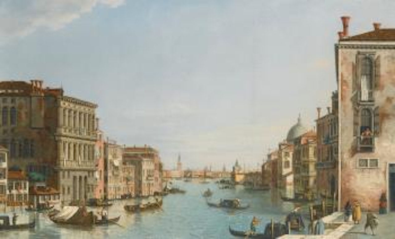 Venice, A View Of The Grand Canal, With The Church Of San Geremia; Venice, The Grand Canal Looking East From The Accademia Towards The Bacino by Canaletto