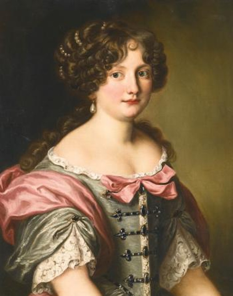 Portrait Of Anna Maria Carpegna Naro (1651-1731), Half Length, Wearing A Dress With Fine Lace And Pink Bows by Jacob Ferdinand Voet