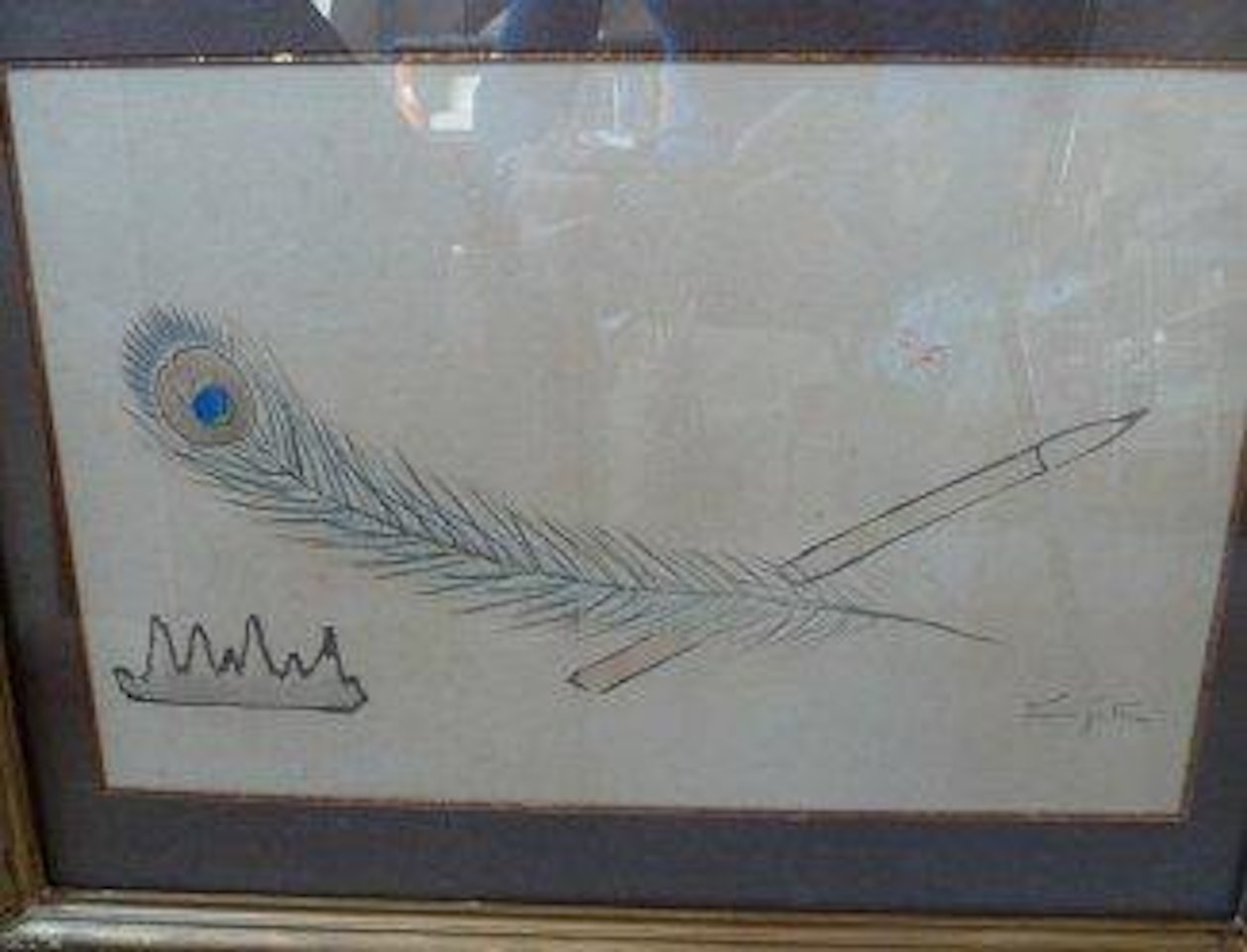 Plume de paon et pinceau by Leonard Tsuguharu Foujita