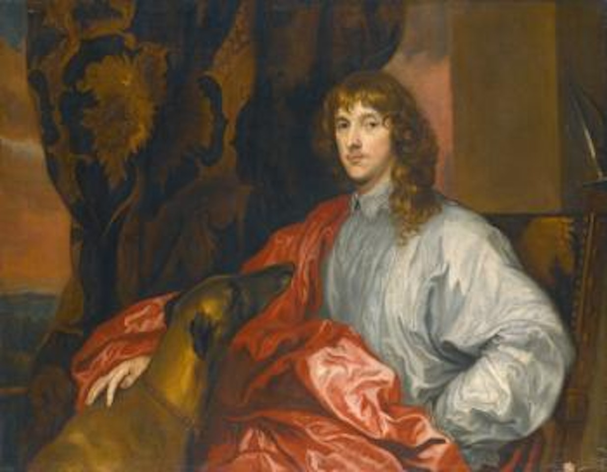 Portrait Of James Stuart, 4th Duke Of Lennox And 1st Duke Of Richmond (1612-1655) With A Greyhound by Anthony van Dyck