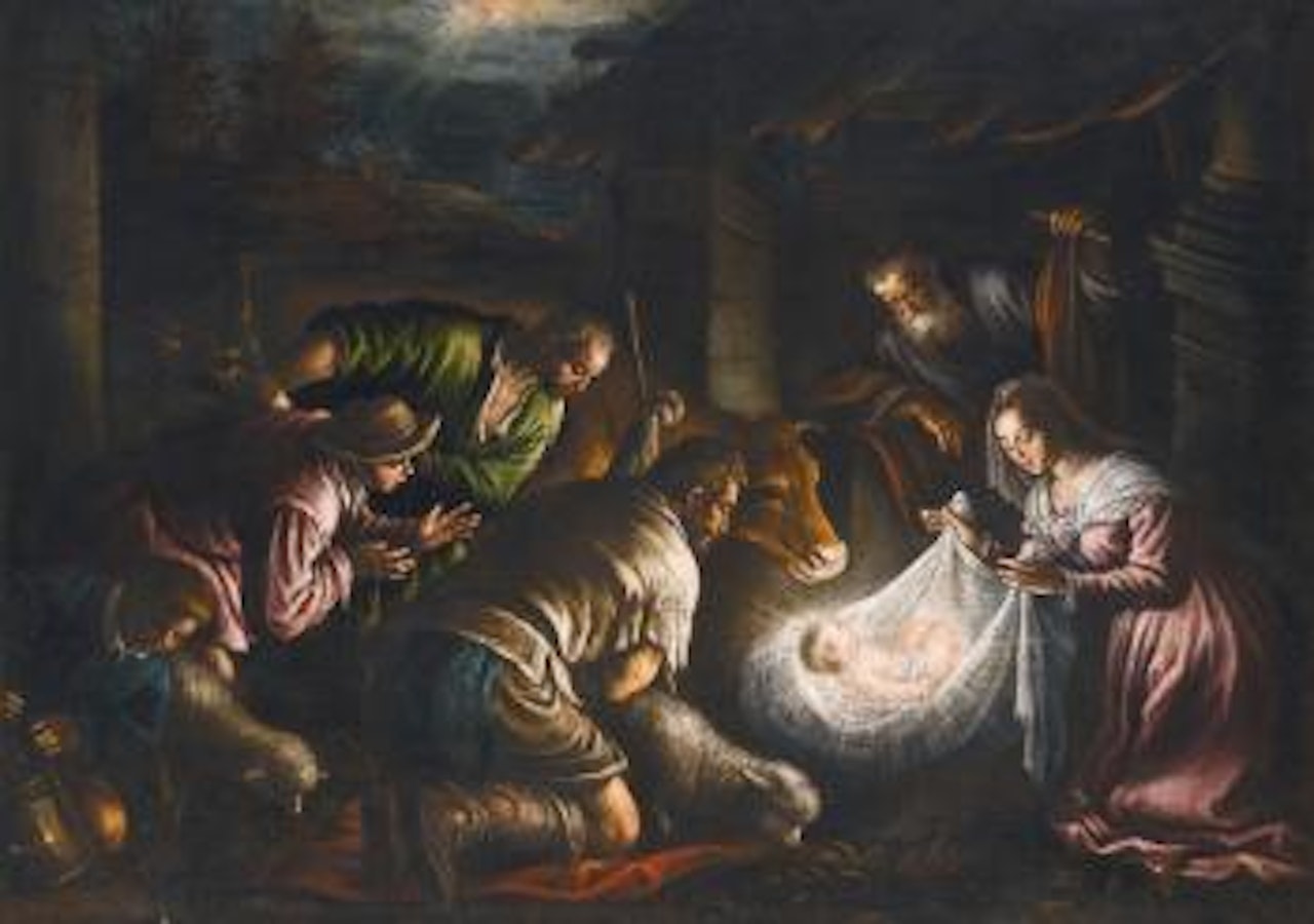 The Adoration Of The Shepherds by Leandro Bassano