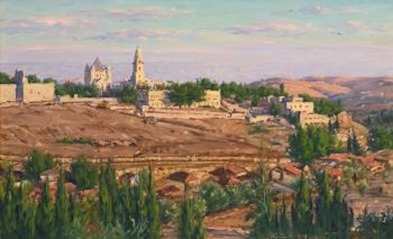 Panorama Of Jerusalem by Ludwig Blum
