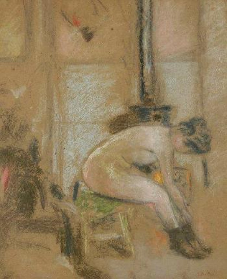 Modèle ôtant ses bas by Édouard Vuillard