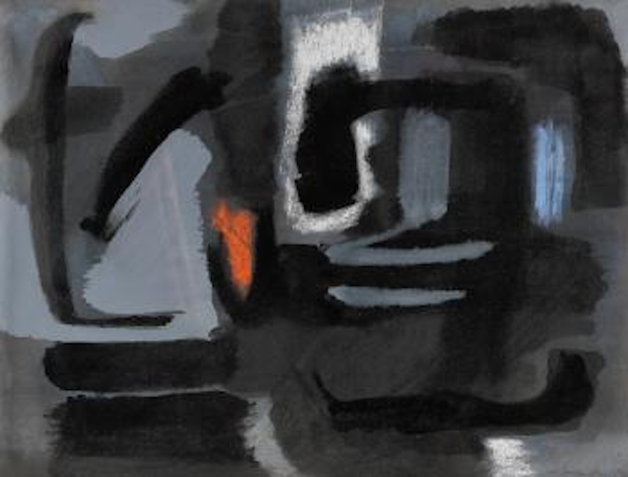 Komposition mit rotem Zentrum by Gerard Schneider