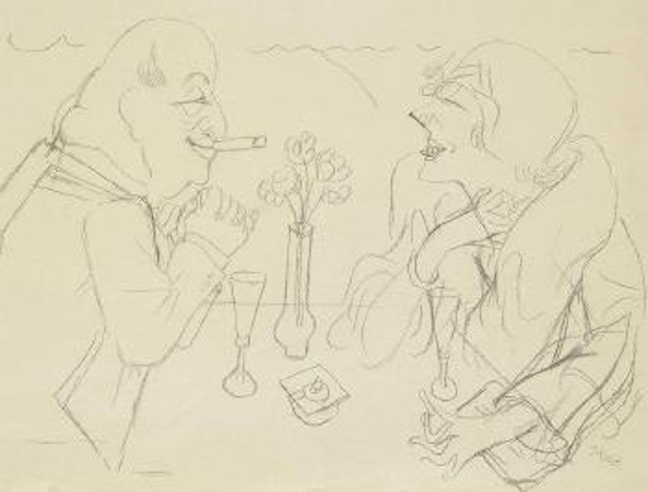 Couple dans un bar by George Grosz
