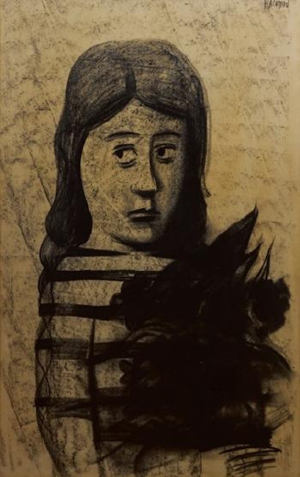 Figure and Flowers by Charles Blackman