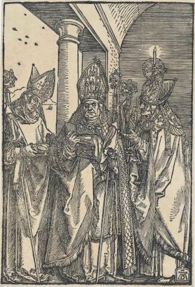 Saints Nicholas, Ulrich and Erasmus (Bartsch 118; Meder, Hollstein 233; Schoch, Mende and Scherbaum 141) by Albrecht Dürer