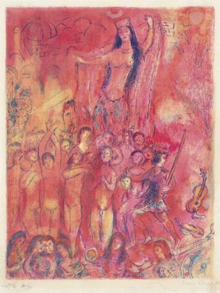 Plate two, from: Arabian Nights (Mourlot 37; see Cramer books 18) by Marc Chagall