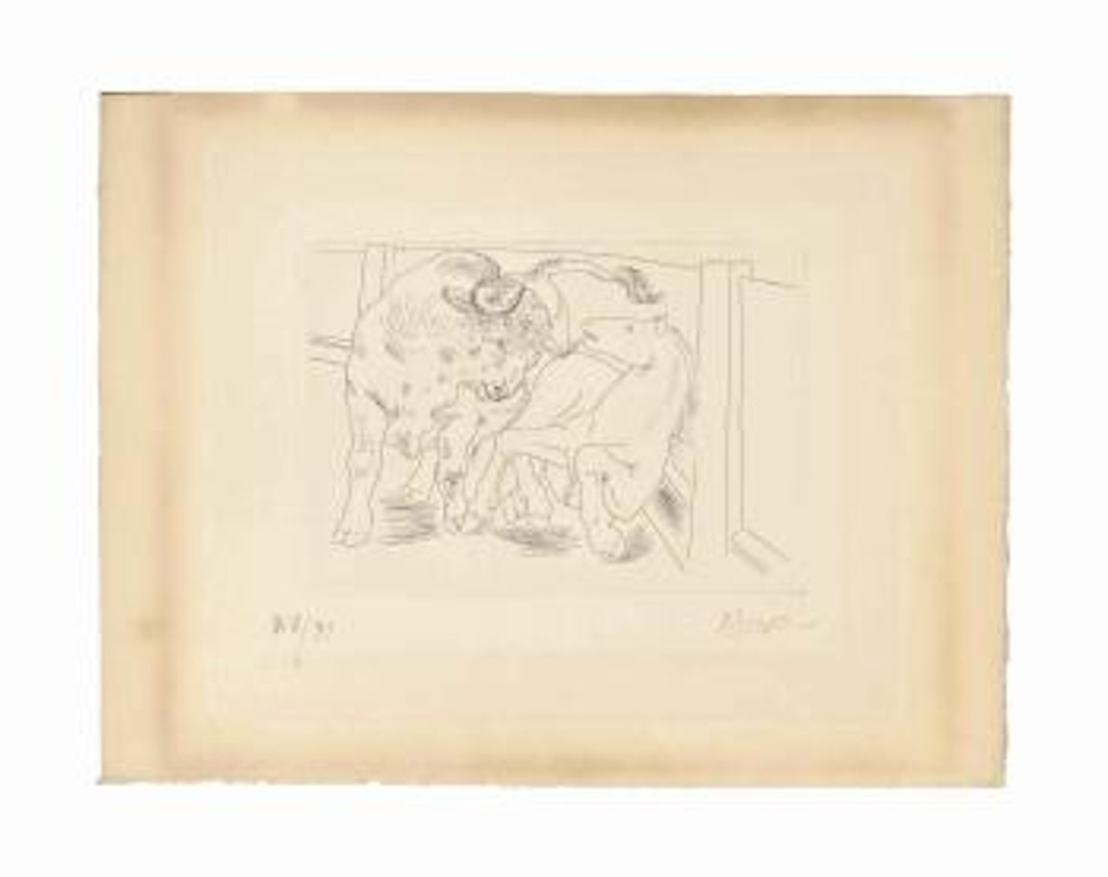 Taureau et Cheval: Plate III from: Le Chef d'Oeuvre inconnu (Bloch 84; Baer 125; see Cramer Books 20) by Pablo Picasso