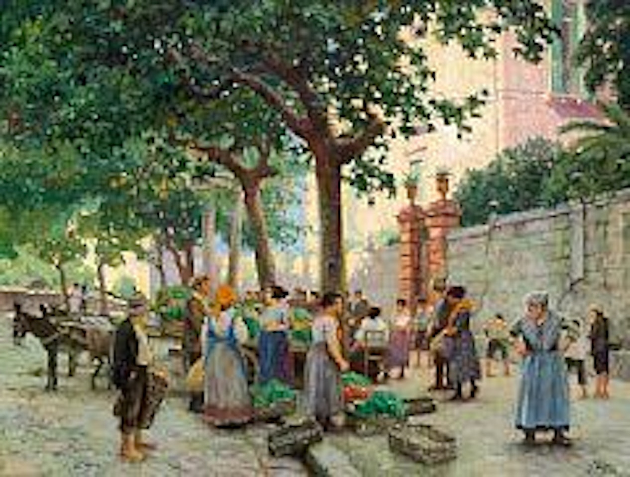 Street scene with women by Paul Fischer