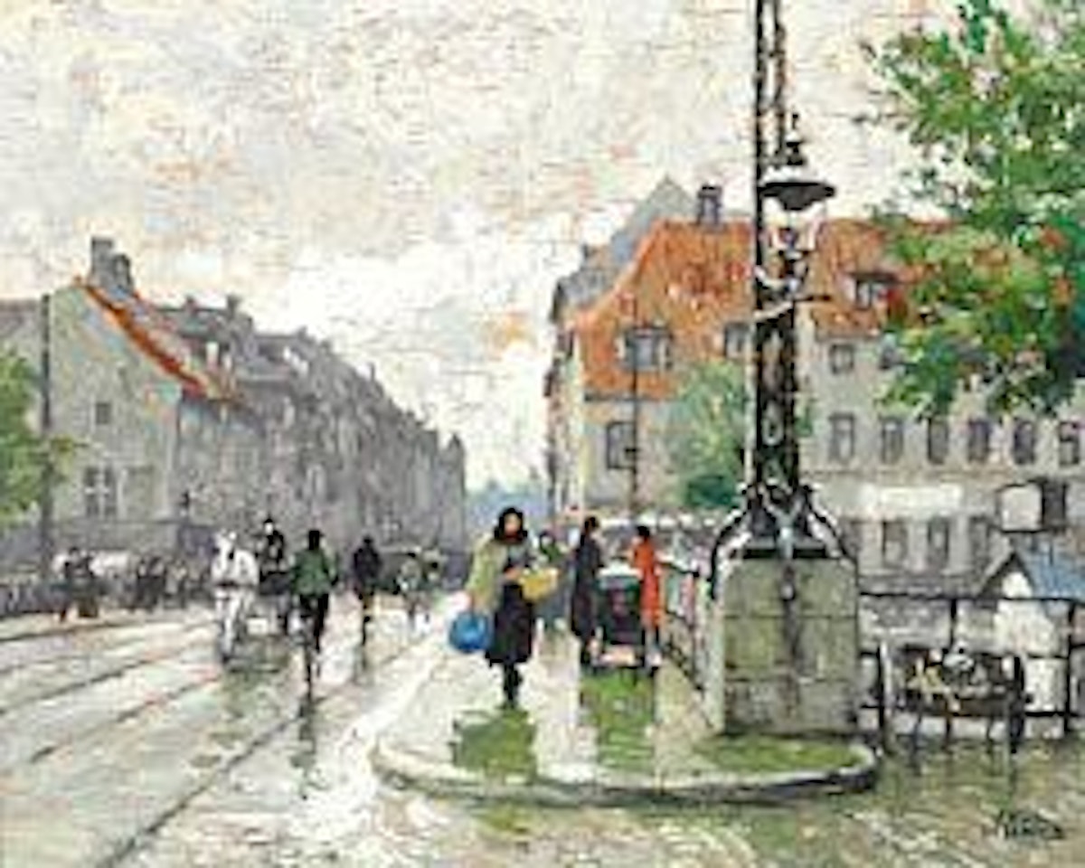 Street life at Christianshavn, Copenhagen by Paul Fischer