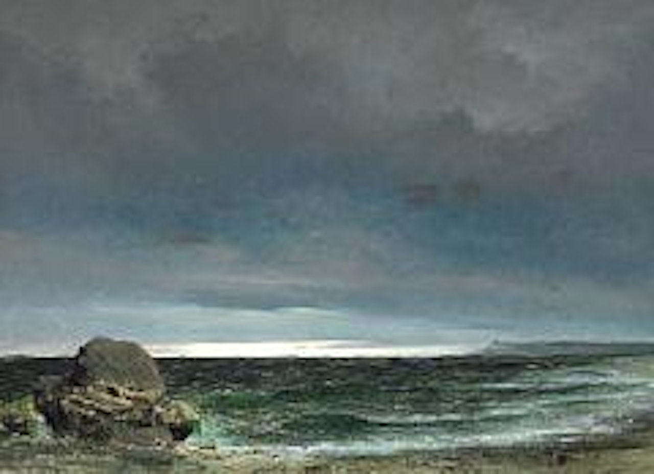 Coastal scene from Nordsjælland with a view over the sea towards Kullen, Sweden by Anton Melbye