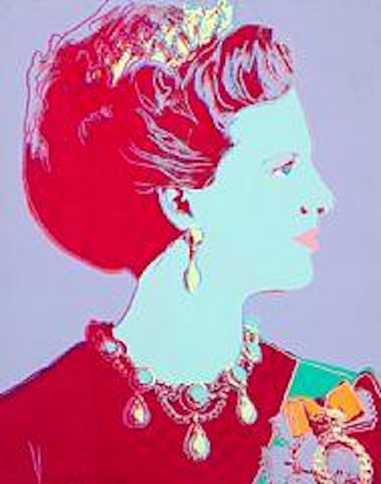 Queen Margrethe II.  From the series Reigning Queens by Andy Warhol