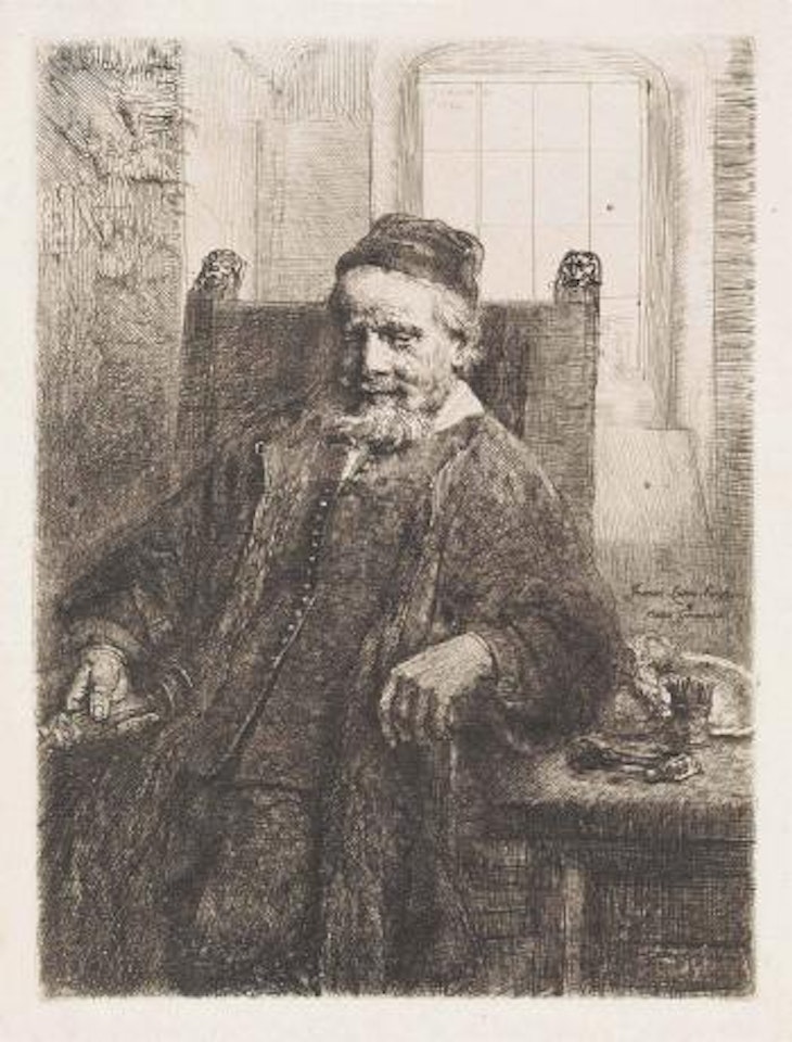 Jan Lutma, Goldsmith (B, Holl 276; H 290; New Holl 293) by Attributed to Rembrandt Harmensz van Rijn