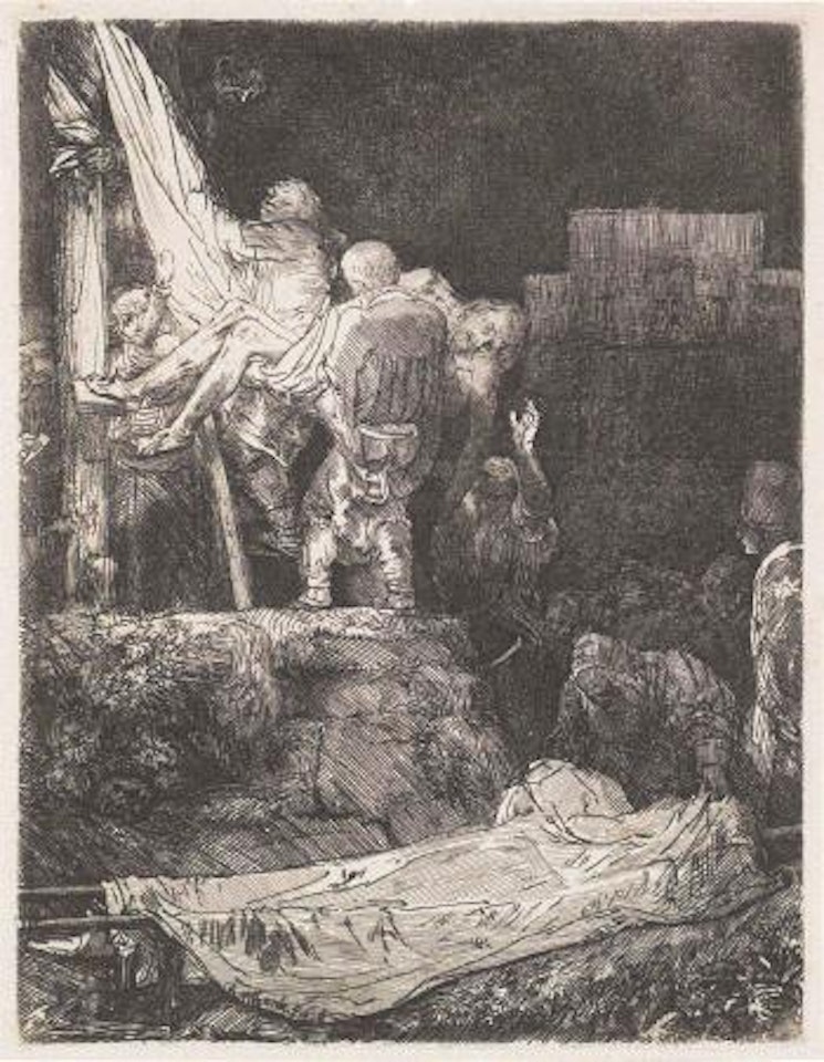 The Descent from the Cross by Torchlight (B., Holl. 83; H. 280; New Holl. 286) by Attributed to Rembrandt Harmensz van Rijn