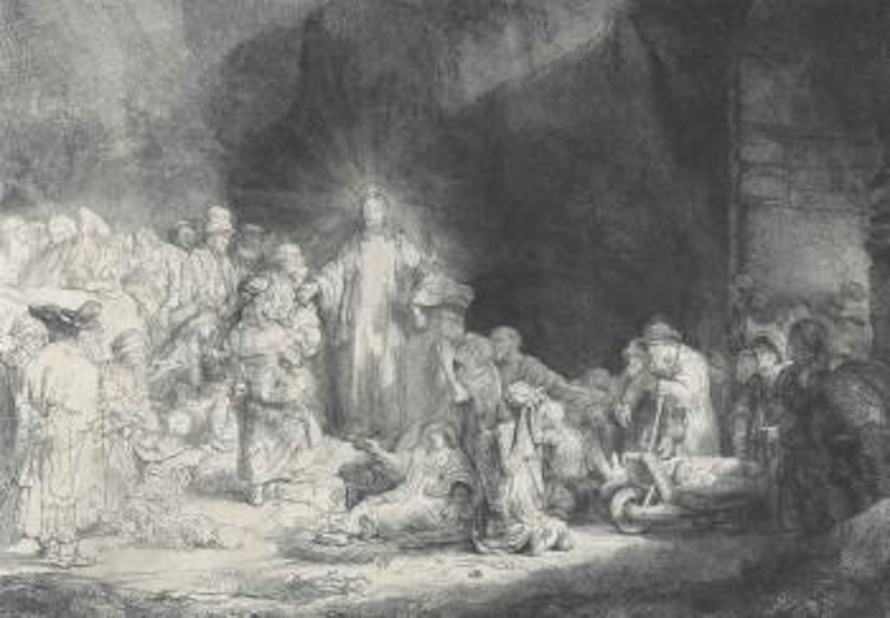Christ healing the Sick: 'The Hundred Guilder Print' (B., Holl. 74; H. 236; New Holl. 239) by Attributed to Rembrandt Harmensz van Rijn