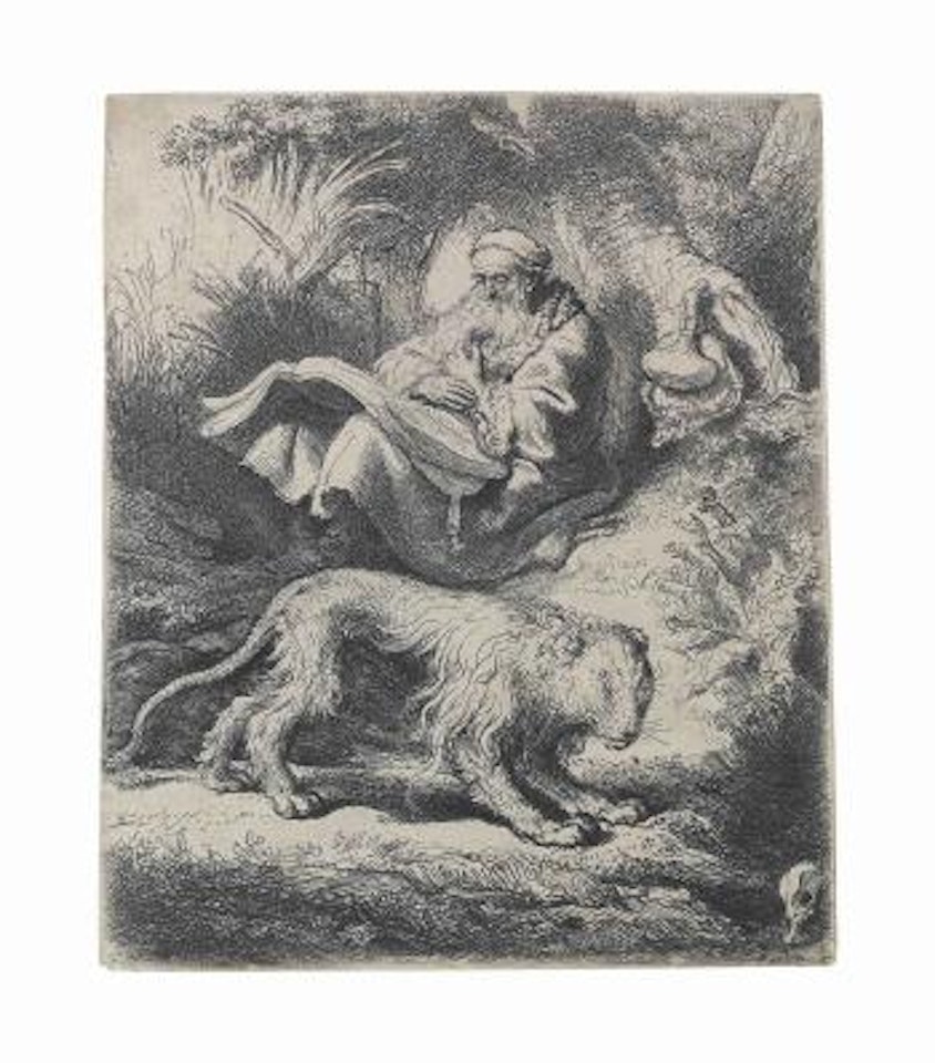 Saint Jerome reading (B, Holl 100; H 119; New Holl 126) by Attributed to Rembrandt Harmensz van Rijn