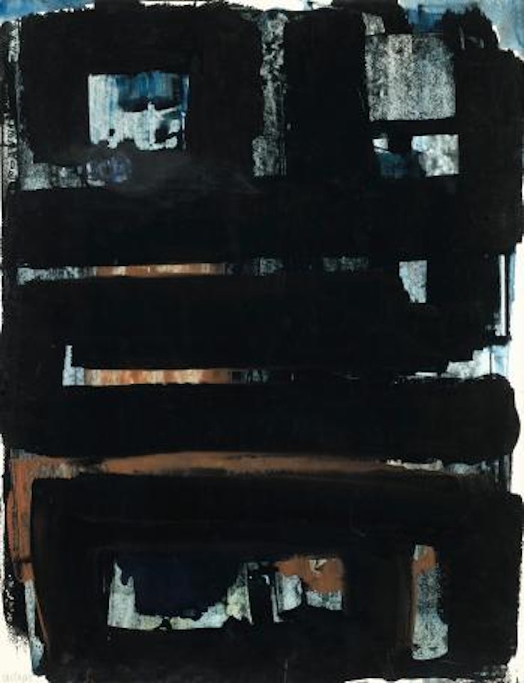 Gouache Et Encre Sur Papier 65 X 50 cm, 1957 by Pierre Soulages