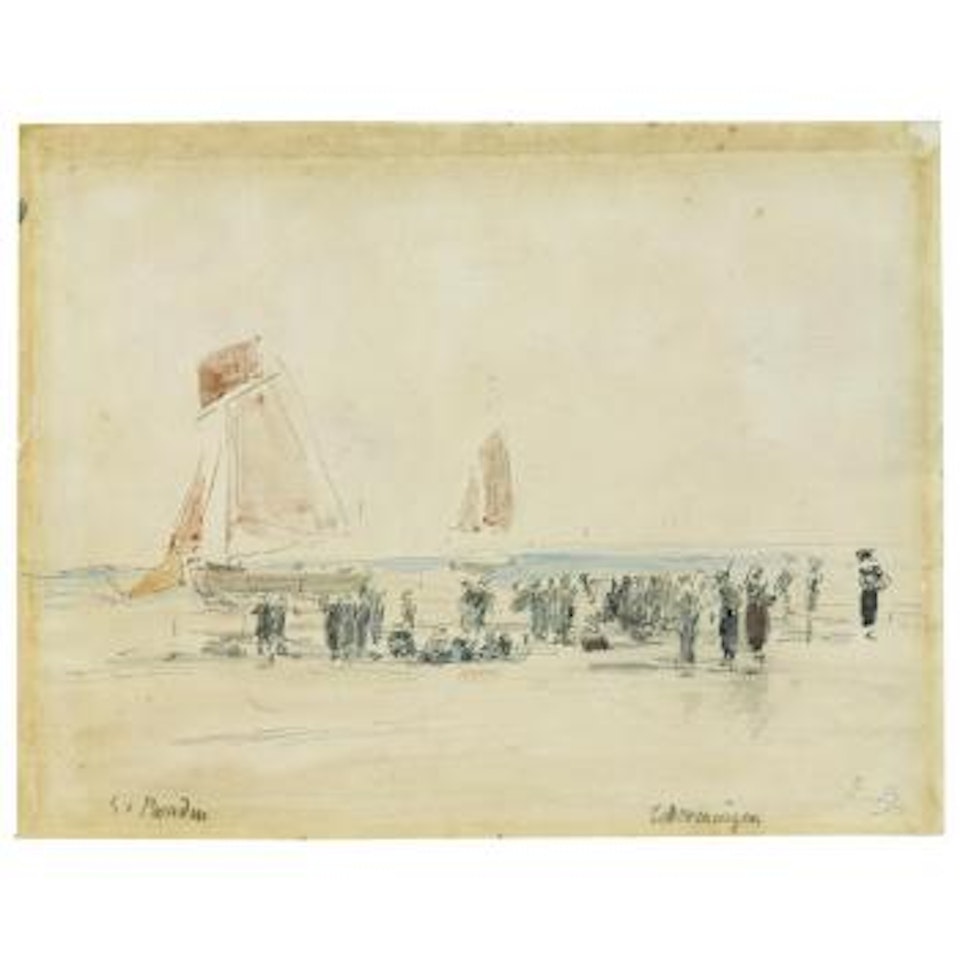 Bâteaux à Scheveningen by Eugène Boudin