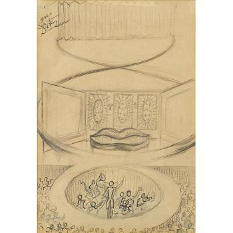 Théâtre et scène 'Saliva Sofa', pour le projet de film avec les Marx Brothers Giraffes on Horseback Salad by Salvador Dali