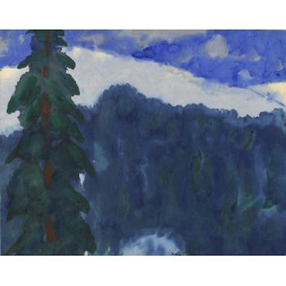Gebirgslandschaft mit Tannenbaum by Emil Nolde
