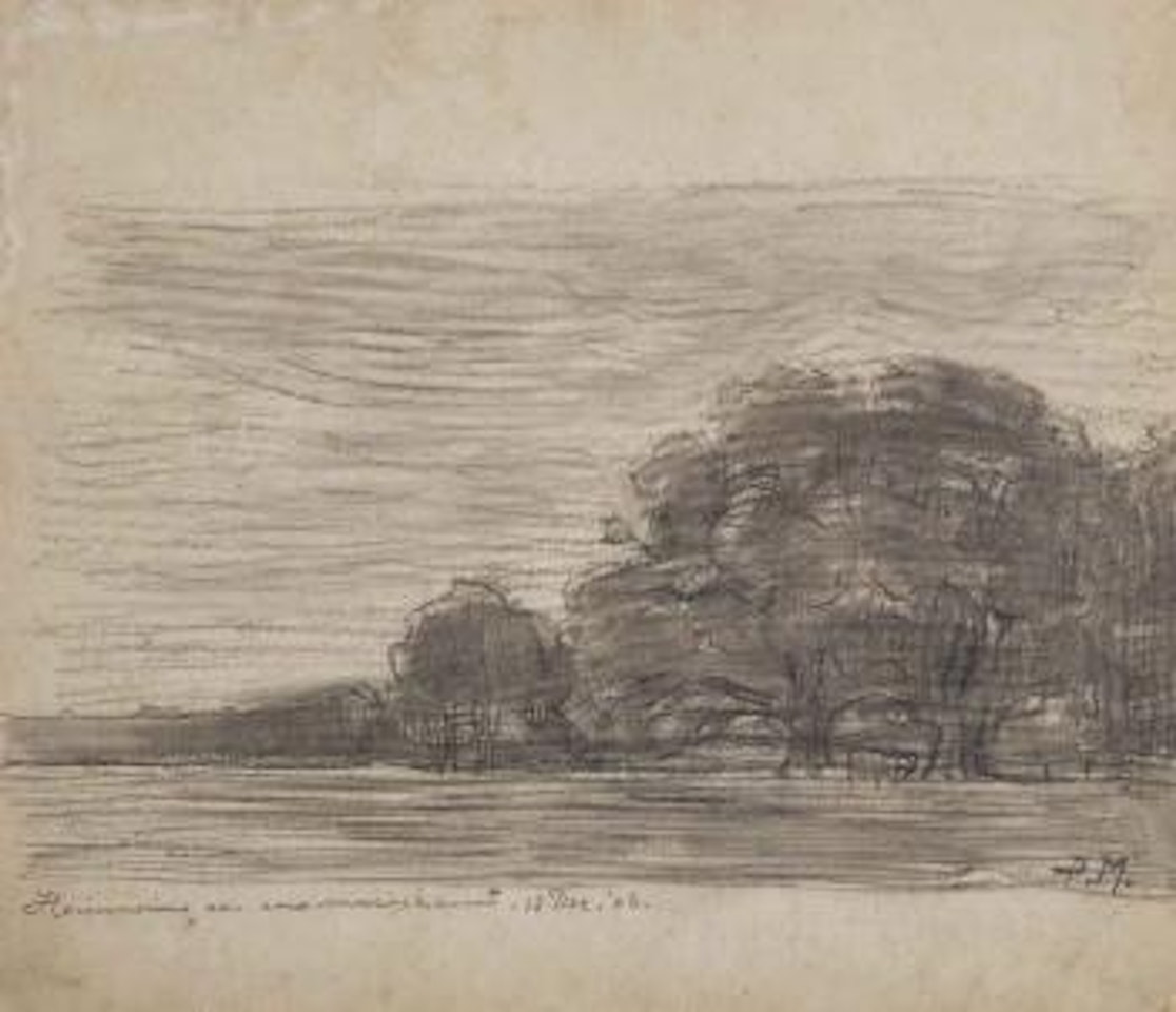Field with Oak Trees at Dusk by Piet Mondrian