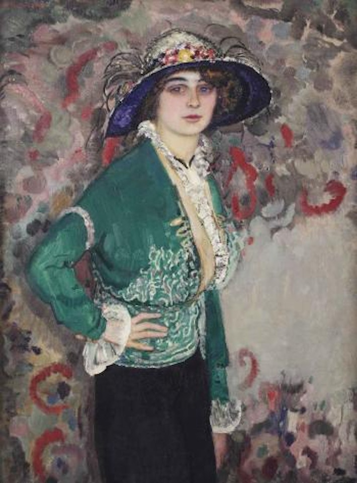 A portrait of a lady with a hat by Jan Sluyters