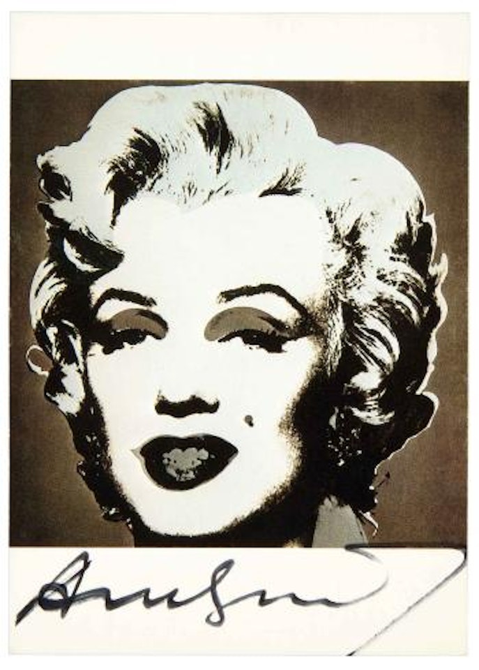 A souvenir postcard depicting Andy Warhol's Marilyn, 1967 by Andy Warhol