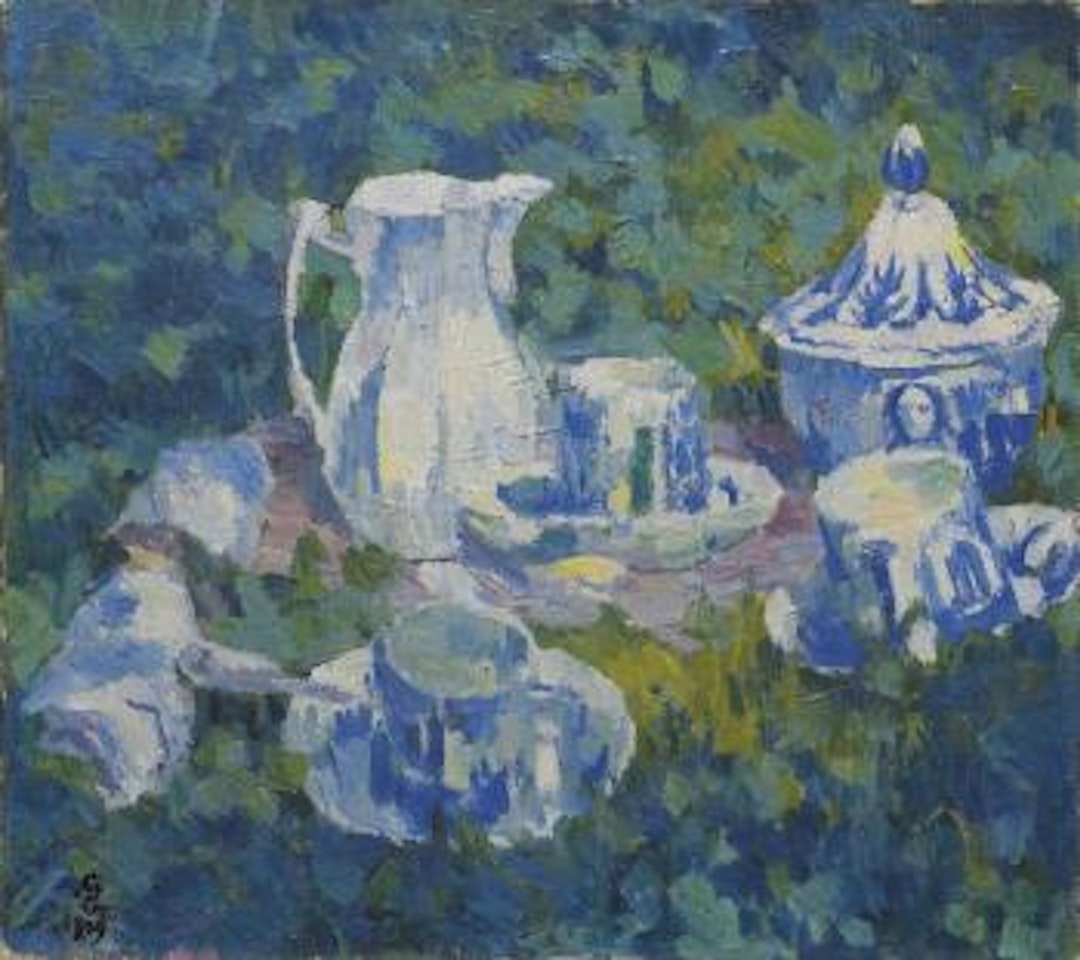 Stillleben im Garten by Giovanni Giacometti
