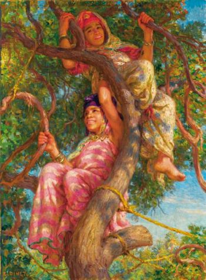Adolescentes Dans Un Arbre by Etienne Alphonse Dinet
