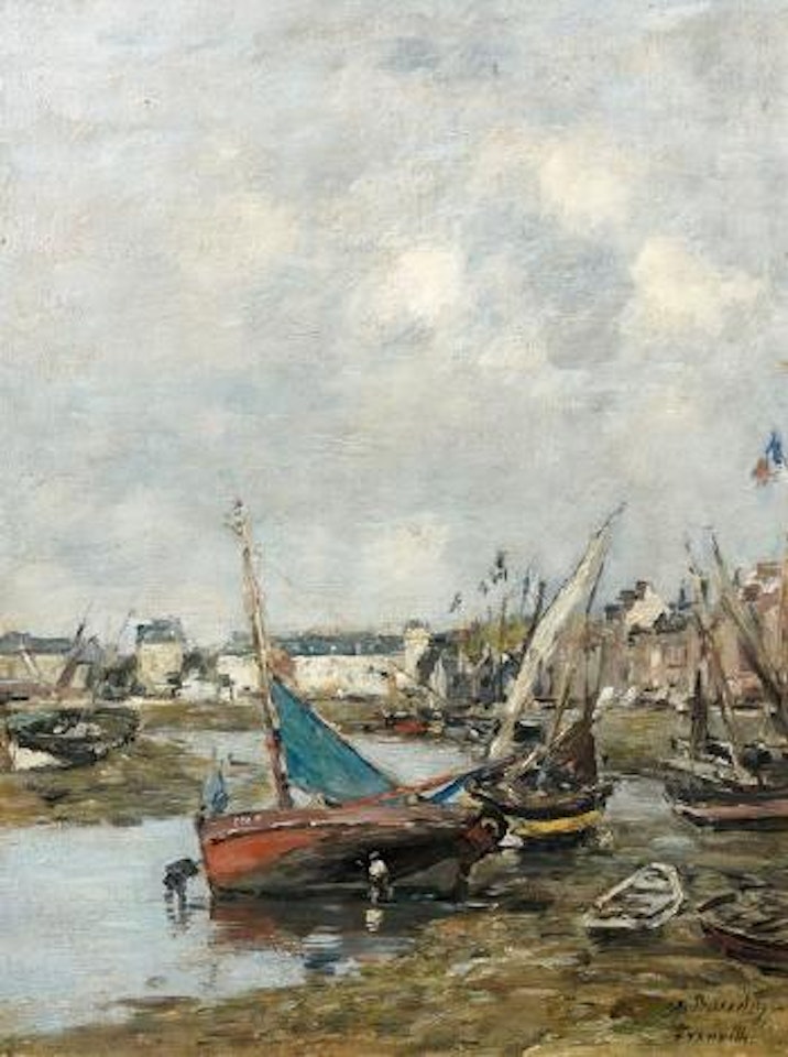 Le port de Trouville, marée basse by Eugène Boudin