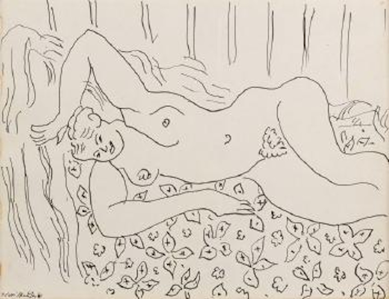 Dina à la couverture fleurie by Henri Matisse