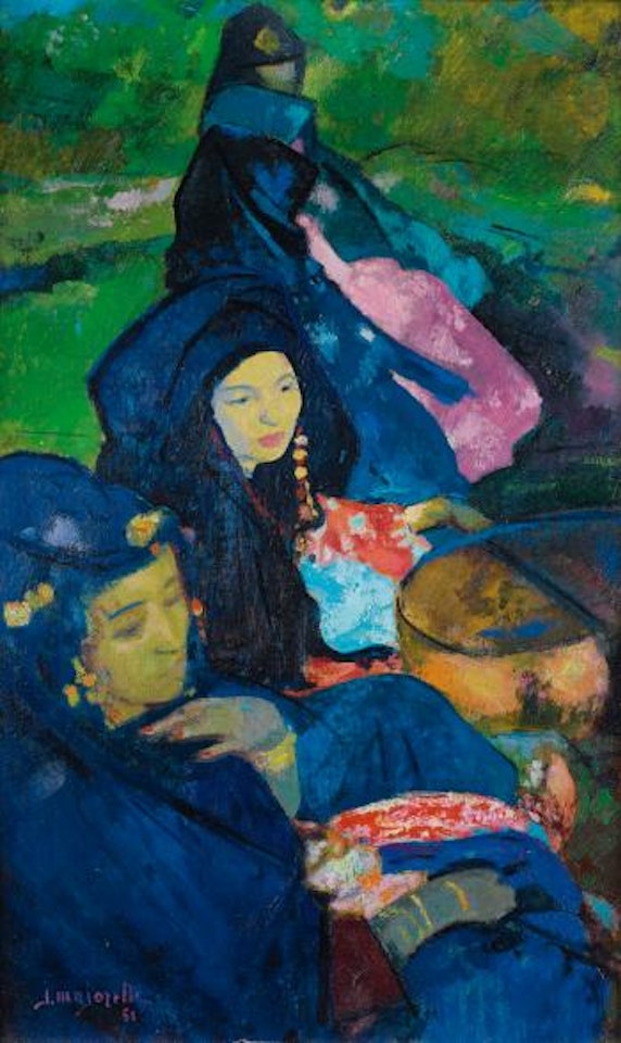 Les Danseuses De Guedra (Recto); Etude De Kasbah (Verso) by Jacques Majorelle