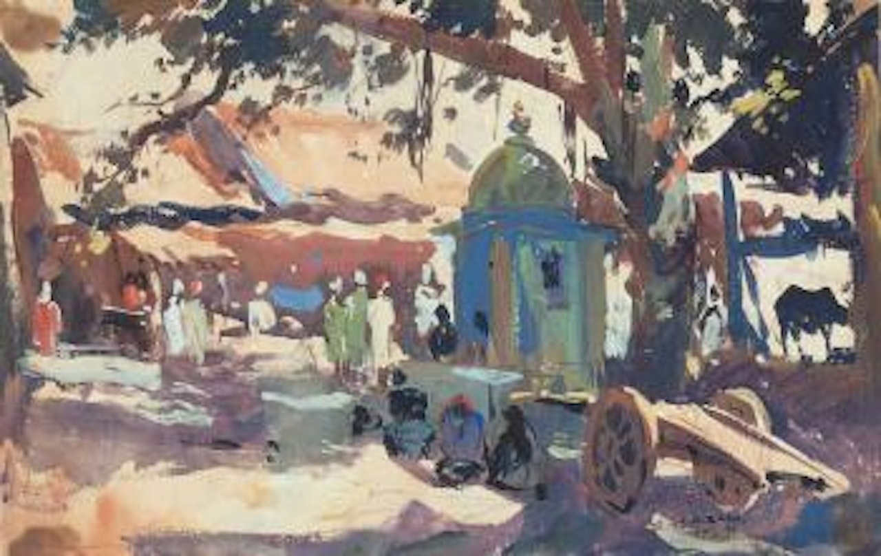 Untitled (Village Scene) by Sayed Haider Raza