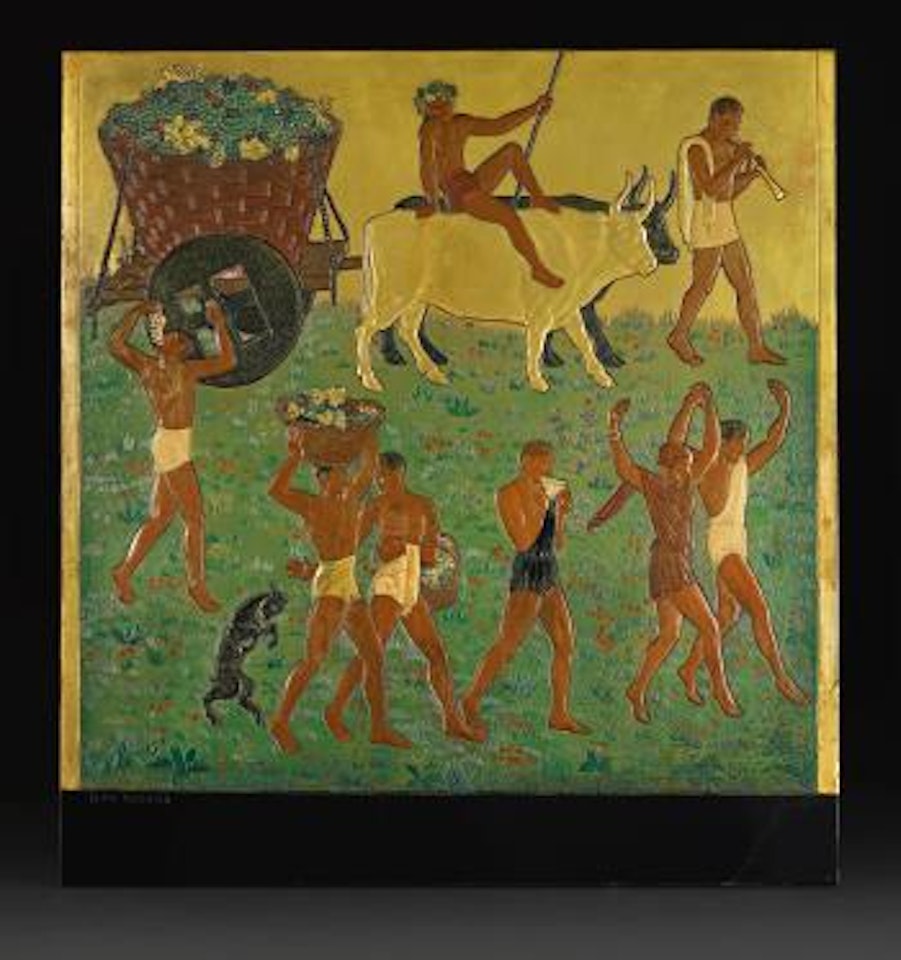 A Rare "Les Vendanges" Panel by Jean Dunand