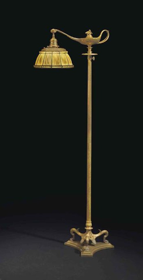 A 'Linenfold' Floor Lamp by Tiffany Studios