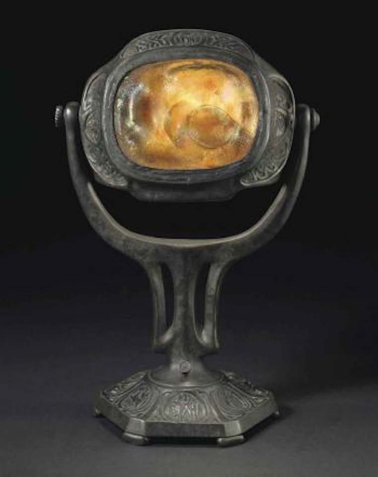 A Desk Lamp In The 'Zodiac' Pattern by Tiffany Studios