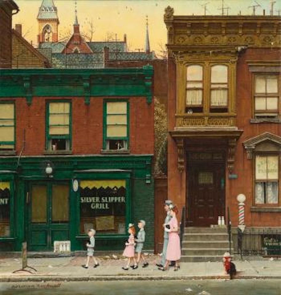 Walking To Church by Norman Rockwell