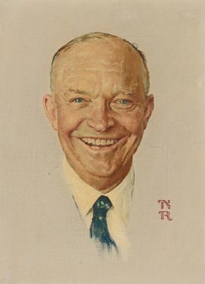 The Day I Painted Ike ('All Through That Grind Of Turning On Different Moods, He Never Lost Patience. At The End-by Golly, It Was Time To Go Fishing.') by Norman Rockwell