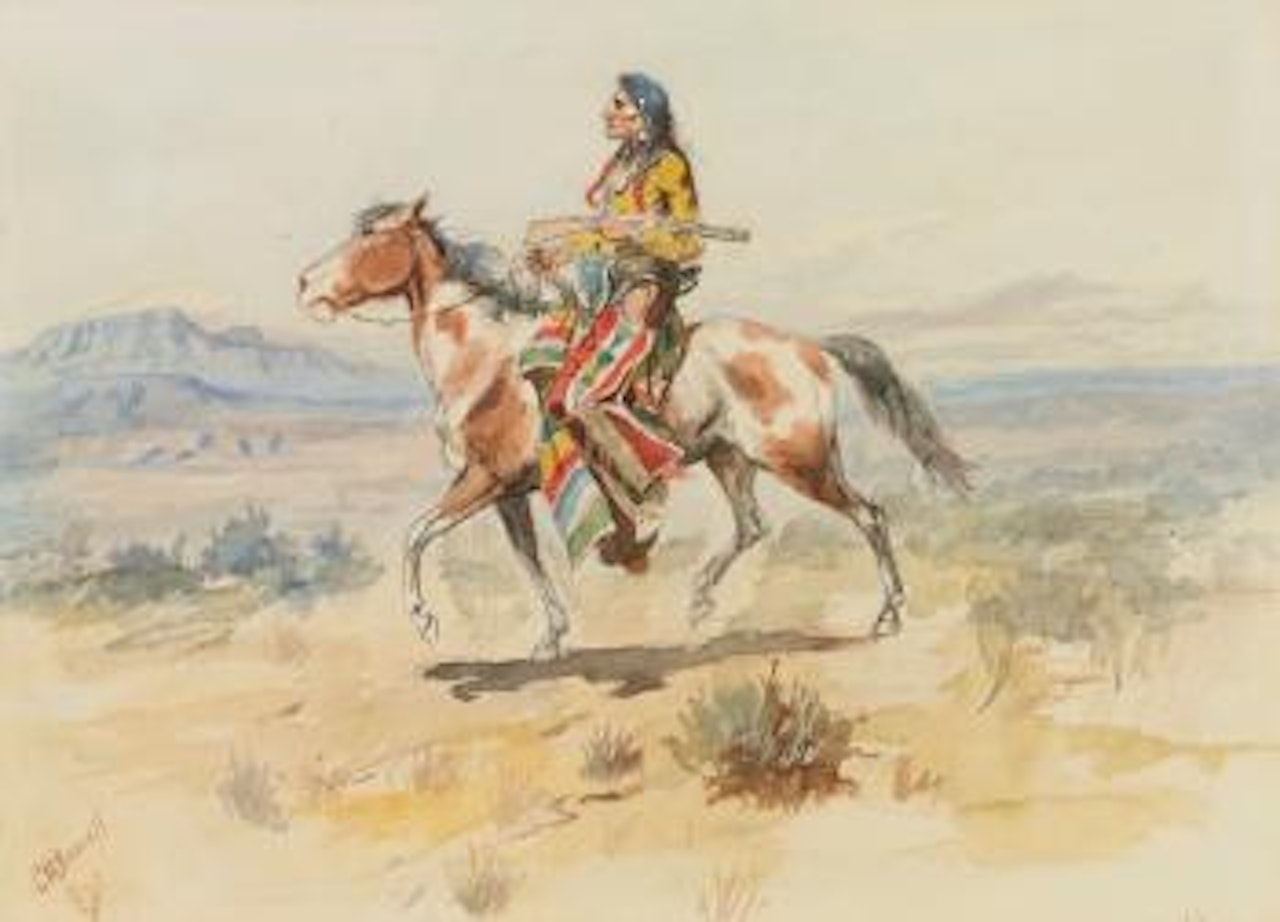 Blackfoot Indian (A Crow Scout) by Charles M Russell