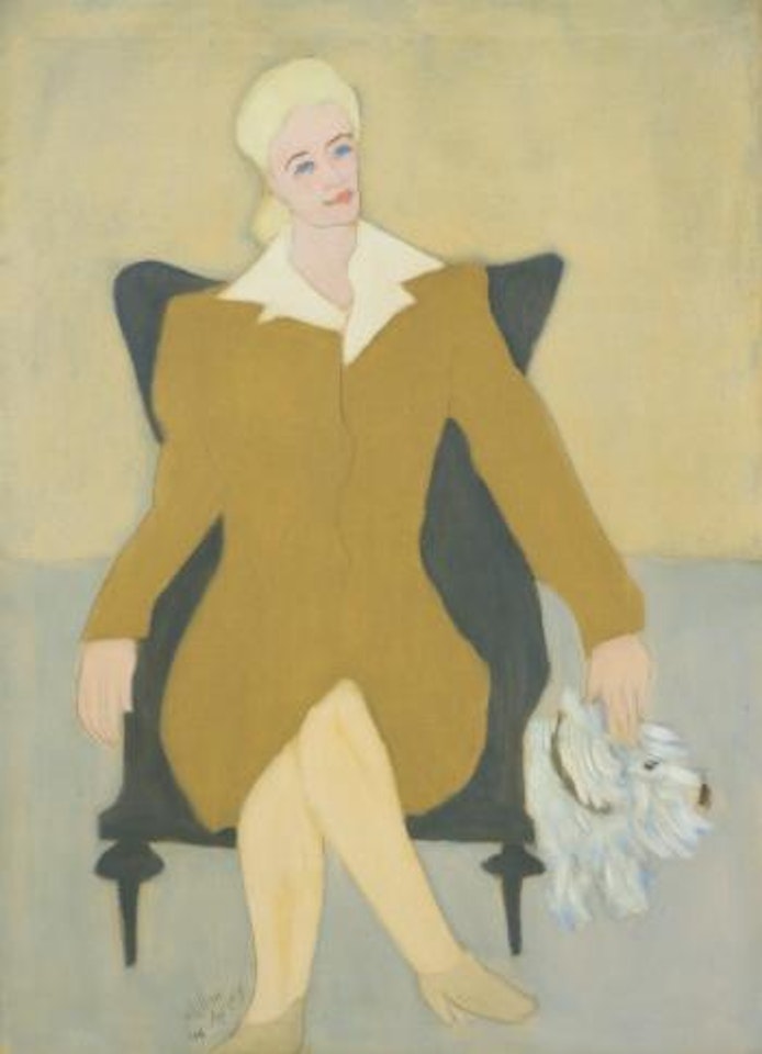 Portrait Of Sophie Sampliner (Sophie In Wing Chair With Nicki) by Milton Avery