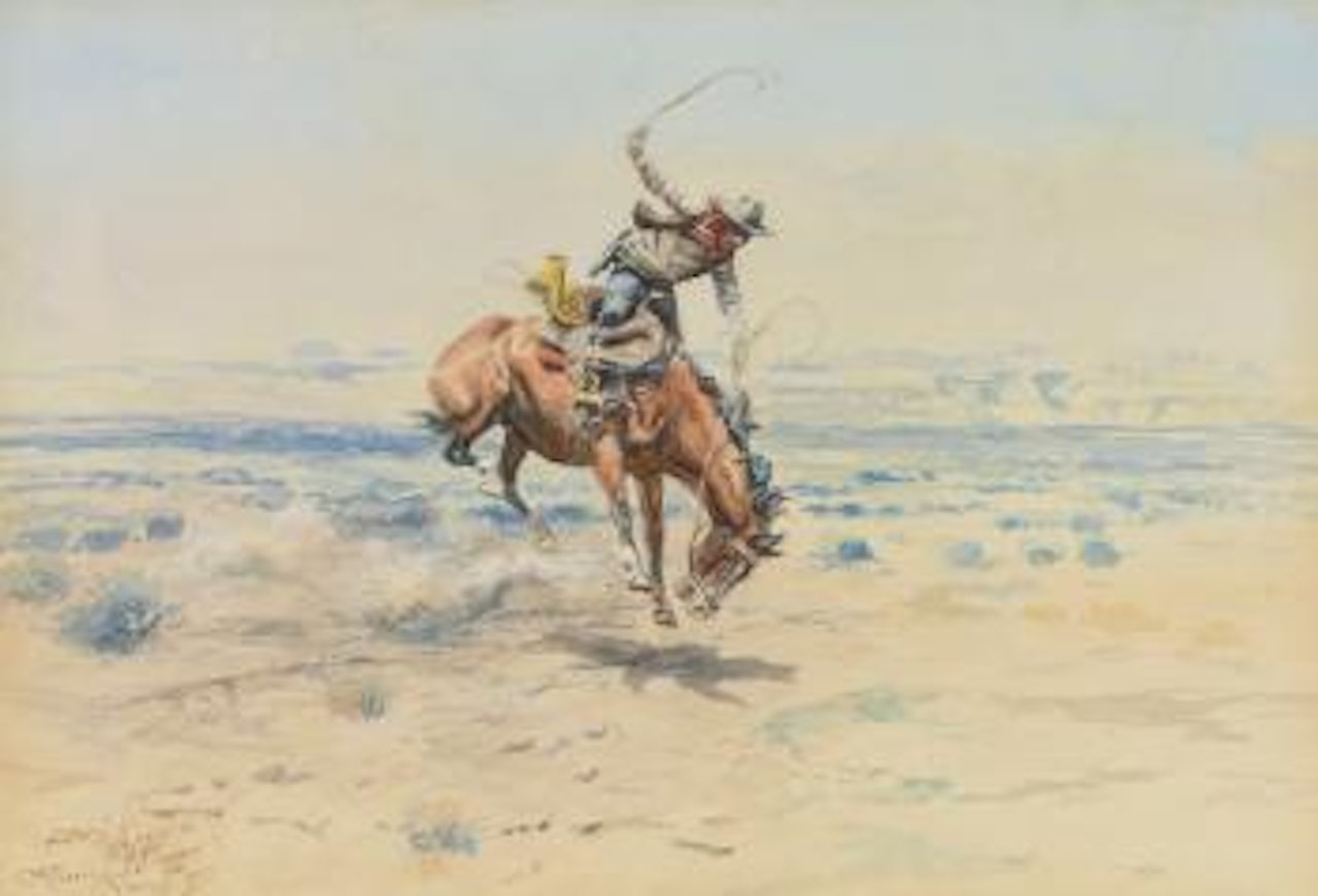 Bucking Bronc by Charles M Russell