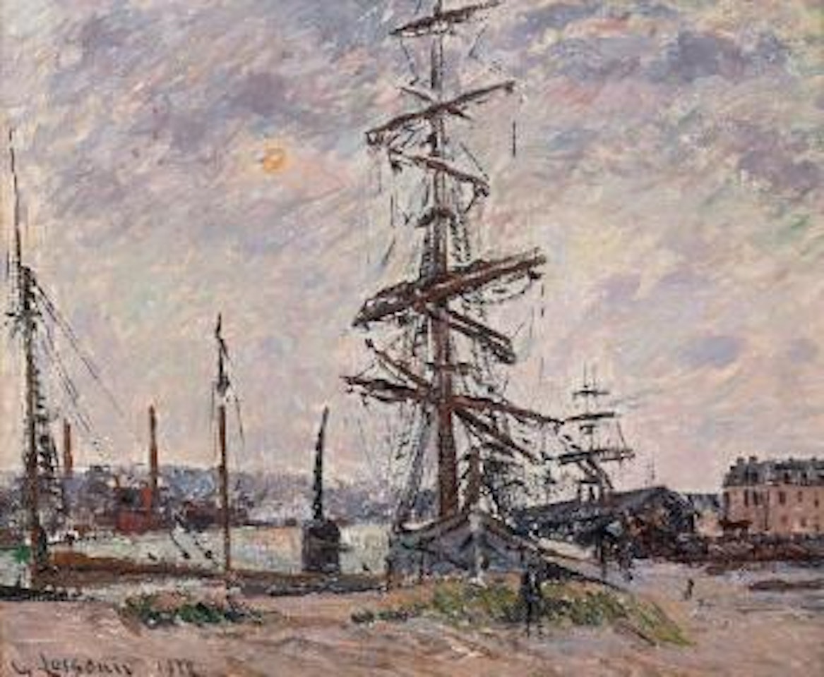 Le Havre, bateaux dans le port by Gustave Loiseau