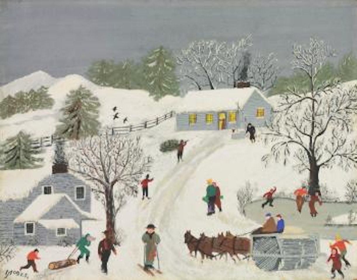 The Old Snow Roller by Grandma Moses