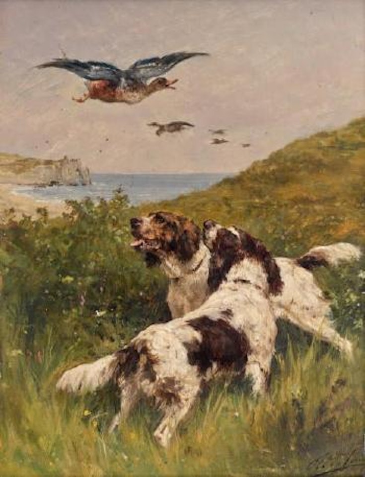 Épagneuls et canards à Étretat by Olivier de Penne